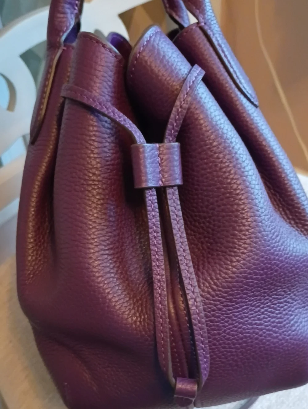 Kate Spade Large Dumpling Satchel Bag Ripe Plum purple
